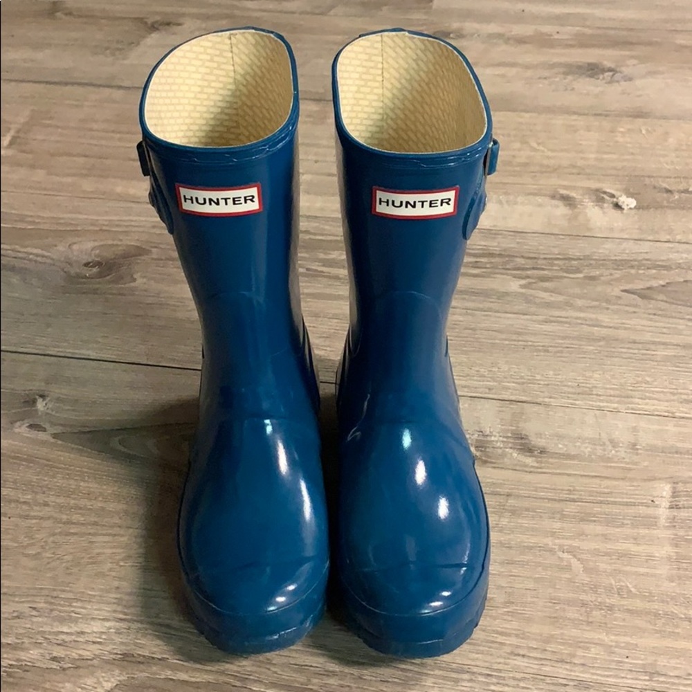 Blue hunter boots